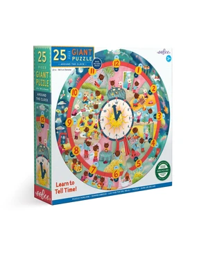 eeBoo: Around The Clock Jigsaw Puzzle, Engaging Way to Teach Time Telling, Provides an Innovative, Educational Experience, Perfect for Ages 3 and up eeBoo: Around The Clock Jigsaw Puzzle, Engaging Way to Teach Time Telling, Provides an Innovative, Educational Experience, Perfect for Ages 3 and up