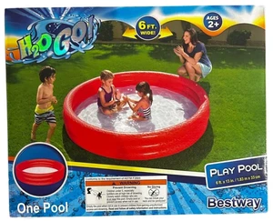 H2OGO! 6' x 13" Inflatable Play Pool - Red H2OGO! 6' x 13" Inflatable Play Pool - Red