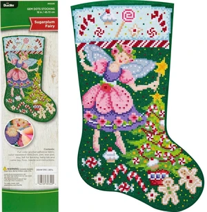 Bucilla 89320E Felt Applique Gem Dots Stocking Kit, Sugarplum Fairy, 18" Bucilla 89320E Felt Applique Gem Dots Stocking Kit, Sugarplum Fairy, 18"