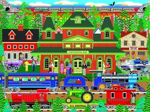 RoseArt - Home Country - Mountain Rail Holiday - 1000 Piece Jigsaw Puzzle for Adults RoseArt - Home Country - Mountain Rail Holiday - 1000 Piece Jigsaw Puzzle for Adults