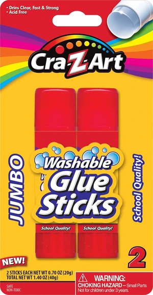 Cra-Z-Art Washable Jumbo Glue Sticks, 2 Count Cra-Z-Art Washable Jumbo Glue Sticks, 2 Count