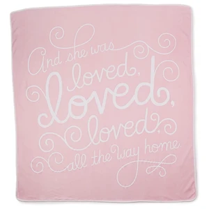 Hallmark Loved Baby Girl Pink Blanket Hallmark Loved Baby Girl Pink Blanket