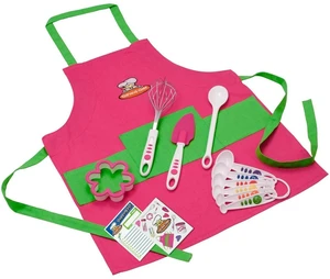 Curious Chef Chef Kit - 11 Piece Green and Pink Set For Kids Curious Chef Chef Kit - 11 Piece Green and Pink Set For Kids