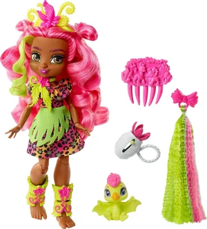 Mattel Cave Club Fernessa Doll (8-10-inch, Pink Hair) Poseable Prehistoric Fashion Doll with Dinosaur Pet and Accessories, Gift for 4 Year Olds and Up Mattel Cave Club Fernessa Doll (8-10-inch, Pink Hair) Poseable Prehistoric Fashion Doll with Dinosaur Pet and Accessories, Gift for 4 Year Olds and Up