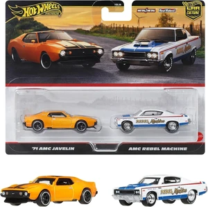 Hot Wheels Premium 2 Pack - '71 AMC Javelin/AMC Level Machine Vehicle Toy Minicar 3 Years Old and Multi JBL06 Hot Wheels Premium 2 Pack - '71 AMC Javelin/AMC Level Machine Vehicle Toy Minicar 3 Years Old and Multi JBL06