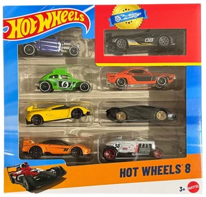 Hot Wheels Set of 8 Basic Toy Cars & Trucks in 1:64 Scale Including 1 Exclusive Hot Wheels Set of 8 Basic Toy Cars & Trucks in 1:64 Scale Including 1 Exclusive