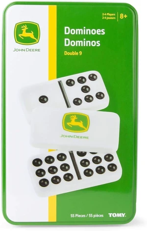 John Deere Dominoes - Double 9 Dominoes Set with John Deere Collectors Tin John Deere Dominoes - Double 9 Dominoes Set with John Deere Collectors Tin