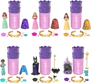 Mattel Disney Princess Toys, Small Doll Surprise, Royal Color Reveal, 6 Surprises Include Doll, Bracelet & 4 Pieces, Princess or Villain Series (Dolls May Vary) Mattel Disney Princess Toys, Small Doll Surprise, Royal Color Reveal, 6 Surprises Include Doll, Bracelet & 4 Pieces, Princess or Villain Series (Dolls May Vary)