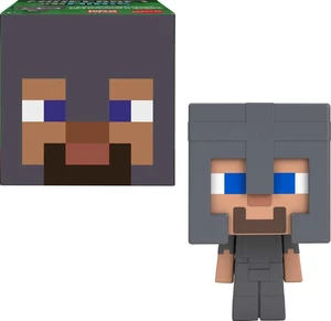 Minecraft Toys, Mob Head Minis Figures - Steve In Netherite Armor Minecraft Toys, Mob Head Minis Figures - Steve In Netherite Armor
