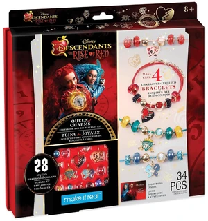 Make It Real: Descendants 4 Rise of Red - Queen of Charms - 34pc DIY Jewelry Kit, Make 4 Character Inspired Bracelets, Disney, Girls & Kids Ages 8+ Make It Real: Descendants 4 Rise of Red - Queen of Charms - 34pc DIY Jewelry Kit, Make 4 Character Inspired Bracelets, Disney, Girls & Kids Ages 8+