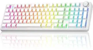 AULA F99 Pro Wireless Mechanical Keyboard-Silent Version,BT5.0/2.4GHz/USB-C Hot Swappable Custom Keyboard,Gasket Structure,Pre-lubed Linear Switches RGB Backlit Computer Gaming Keyboards,White AULA F99 Pro Wireless Mechanical Keyboard-Silent Version,BT5.0/2.4GHz/USB-C Hot Swappable Custom Keyboard,Gasket Structure,Pre-lubed Linear Switches RGB Backlit Computer Gaming Keyboards,White