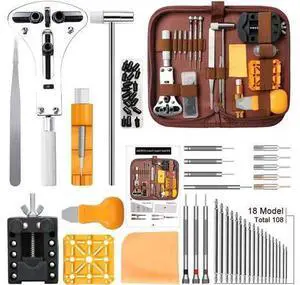Kingsdun Watch Repair Kit, Upgraded Version Watch Band Strap Link Pins Battery Remover Replacement Adjustment Repair Tools Kits with Carrying Case & Manual (168PCS) Kingsdun Watch Repair Kit, Upgraded Version Watch Band Strap Link Pins Battery Remover Replacement Adjustment Repair Tools Kits with Carrying Case & Manual (168PCS)