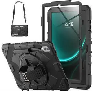Case for Galaxy Tab S9 Fe + Case/Tab S9 Plus Case 12.4 inch Protective with Screen Protector/S Pen Holder/Rotating Hand Strap, Heavy Duty Galaxy S9 FE+ / S9+ Tablet Case - Black Case for Galaxy Tab S9 Fe + Case/Tab S9 Plus Case 12.4 inch Protective with Screen Protector/S Pen Holder/Rotating Hand Strap, Heavy Duty Galaxy S9 FE+ / S9+ Tablet Case - Black
