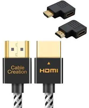 CableCreation 10ft HDMI Cable Bundle with Right Angle HDMI Male to Female Adapter CableCreation 10ft HDMI Cable Bundle with Right Angle HDMI Male to Female Adapter
