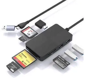 USB C USB3.0 Multi Card Reader Hub, SD/XD/TF/CF/MS Card Slot with 3 USB3.0, 8 in 2 Memory Card Reader/Adapter/Hub for SD SDXC SDHC CF CFI XD MS TF Micro SD Micro SDXC SDHC MS MMC UHS-I USB Stick Mouse USB C USB3.0 Multi Card Reader Hub, SD/XD/TF/CF/MS Card Slot with 3 USB3.0, 8 in 2 Memory Card Reader/Adapter/Hub for SD SDXC SDHC CF CFI XD MS TF Micro SD Micro SDXC SDHC MS MMC UHS-I USB Stick Mouse