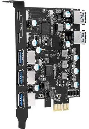 PCI-E to USB 3.0 Type A+Type C Expansion Card FL110 Chipset 5Gbps for Desktop PC Host Card Support Linus, Windows 10/8/7/XP and MAC OS 10.8.2 Above (2X USB-C + 5X USB-A) PCI-E to USB 3.0 Type A+Type C Expansion Card FL110 Chipset 5Gbps for Desktop PC Host Card Support Linus, Windows 10/8/7/XP and MAC OS 10.8.2 Above (2X USB-C + 5X USB-A)