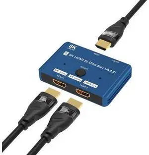 CABLEDECONN HDMI 2.1 Switch 8K Bi-Directional Splitter 8K@60Hz 4K@120Hz 1440p@165Hz 1080P@240Hz 1in 2out 2in 1out High Speed 48Gbps eARC Converter Compatible with Xbox X PS5 Blue ¡ CABLEDECONN HDMI 2.1 Switch 8K Bi-Directional Splitter 8K@60Hz 4K@120Hz 1440p@165Hz 1080P@240Hz 1in 2out 2in 1out High Speed 48Gbps eARC Converter Compatible with Xbox X PS5 Blue ¡