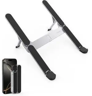 2025 Ultra Compact Foldable Laptop Stand for Desk - Portable Laptop Stand Holder, Ergonomic Aluminum Tablet Stand with Adjustable Height for MacBook Pro/Air/iPad/HP/D-ELL 10-16", Silver 2025 Ultra Compact Foldable Laptop Stand for Desk - Portable Laptop Stand Holder, Ergonomic Aluminum Tablet Stand with Adjustable Height for MacBook Pro/Air/iPad/HP/D-ELL 10-16", Silver