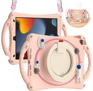 3D Cute Astronauts Case for iPad 9th 8th 7th Generation 10.2 Inch,Silicone Kids Girls Spaceman Case with Pencil Holder,Carrying Strap,Handle Grip,Kickstand for iPad Air 3 Gen/iPad Pro 10.5-Pink 3D Cute Astronauts Case for iPad 9th 8th 7th Generation 10.2 Inch,Silicone Kids Girls Spaceman Case with Pencil Holder,Carrying Strap,Handle Grip,Kickstand for iPad Air 3 Gen/iPad Pro 10.5-Pink