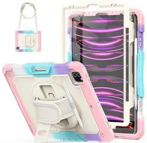 Case for iPad Pro 12.9 inch (Pro12.9 6th 5th 4th 3rd), Shockproof Design with Pencil Holder/Screen Protector/Hand Strap, Protective for iPad 12.9 Pro Case 2022/2021/2020/2018 - Pink Case for iPad Pro 12.9 inch (Pro12.9 6th 5th 4th 3rd), Shockproof Design with Pencil Holder/Screen Protector/Hand Strap, Protective for iPad 12.9 Pro Case 2022/2021/2020/2018 - Pink