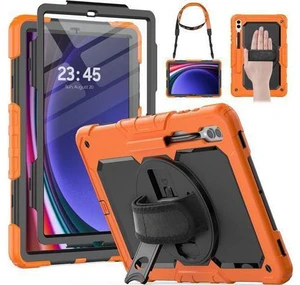 for Galaxy Tab S9 Plus Case 12.4 inch S9+ with Screen Protector/Pen Holder/Rotating Strap Stand (SM-X810,SM-X816B,SM-X818U) Protective Case for Galaxy Tab S9 Plus 2023 - Orange for Galaxy Tab S9 Plus Case 12.4 inch S9+ with Screen Protector/Pen Holder/Rotating Strap Stand (SM-X810,SM-X816B,SM-X818U) Protective Case for Galaxy Tab S9 Plus 2023 - Orange