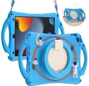 3D Cute Cartoon Astronaut Case for iPad 9th 8th 7th Generation 10.2,Silicone Kids Boys Spaceman Case with Pencil Holder,Carrying Strap,Handle Grip,Kickstand for iPad Air 3/Pro 10.5-Light Blue 3D Cute Cartoon Astronaut Case for iPad 9th 8th 7th Generation 10.2,Silicone Kids Boys Spaceman Case with Pencil Holder,Carrying Strap,Handle Grip,Kickstand for iPad Air 3/Pro 10.5-Light Blue