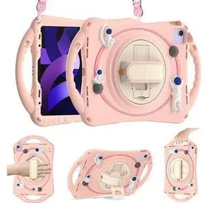 Kids Case for iPad Air 5th/ Air 4th Generation 10.9'', Shockproof Silicone Case with Pencil Holder Stand Hand Strap Shoulder Belt Handle Grip for iPad Air 10.9/ iPad Pro 11'', Pink Kids Case for iPad Air 5th/ Air 4th Generation 10.9'', Shockproof Silicone Case with Pencil Holder Stand Hand Strap Shoulder Belt Handle Grip for iPad Air 10.9/ iPad Pro 11'', Pink