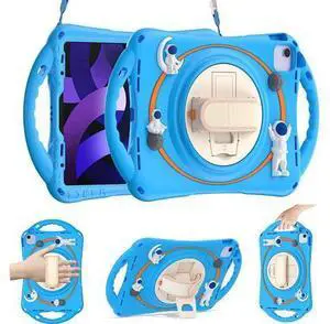 Kids Case for iPad Air 5th/ Air 4th Generation 10.9'', Shockproof Silicone Case with Pencil Holder Stand Hand Strap Shoulder Belt Handle Grip for iPad Air 10.9/ iPad Pro 11'', Light Blue Kids Case for iPad Air 5th/ Air 4th Generation 10.9'', Shockproof Silicone Case with Pencil Holder Stand Hand Strap Shoulder Belt Handle Grip for iPad Air 10.9/ iPad Pro 11'', Light Blue