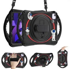 Kids Case for iPad Air 5th/ Air 4th Generation 10.9'', Shockproof Silicone Case with Pencil Holder Stand Hand Strap Shoulder Belt Handle Grip for iPad Air 10.9/ iPad Pro 11'', Black-Red Kids Case for iPad Air 5th/ Air 4th Generation 10.9'', Shockproof Silicone Case with Pencil Holder Stand Hand Strap Shoulder Belt Handle Grip for iPad Air 10.9/ iPad Pro 11'', Black-Red
