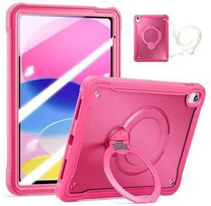 Case for iPad (A16) 11th/10th Generation Case: Protective Cover for iPad 11th Gen 11 Inch 2025 &10th Gen 10.9" 2022 with Screen Protector- Stand- Shoulder Strap- Handle--RED Case for iPad (A16) 11th/10th Generation Case: Protective Cover for iPad 11th Gen 11 Inch 2025 &10th Gen 10.9" 2022 with Screen Protector- Stand- Shoulder Strap- Handle--RED