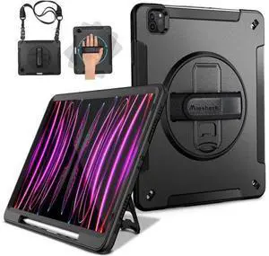 Case for iPad Pro 12.9 2022/2021: Military Grade Heavy Duty Shockproof Cover for iPad Pro 12.9 Inch 6th/5th Generation- Pencil Holder - Rotating Stand - Hand/Shoulder Strap - Jade Green Case for iPad Pro 12.9 2022/2021: Military Grade Heavy Duty Shockproof Cover for iPad Pro 12.9 Inch 6th/5th Generation- Pencil Holder - Rotating Stand - Hand/Shoulder Strap - Jade Green