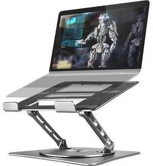 Bcom Adjustable Laptop Stand with 360° Rotating BaseFoldable Aluminum Alloy Computer Laptop RiserErgonomic DesignCompatible with 10 to 17" LaptopsLaptop Stand for Desk for Office and HomeGray Bcom Adjustable Laptop Stand with 360° Rotating BaseFoldable Aluminum Alloy Computer Laptop RiserErgonomic DesignCompatible with 10 to 17" LaptopsLaptop Stand for Desk for Office and HomeGray