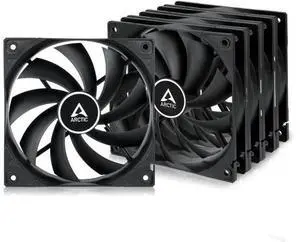 ARCTIC F12 (5 Pack) - 120 mm Standard Case Fan, Low Noise, Quiet Motor, Computer, Fan Speed: 1350 RPM - Black ARCTIC F12 (5 Pack) - 120 mm Standard Case Fan, Low Noise, Quiet Motor, Computer, Fan Speed: 1350 RPM - Black