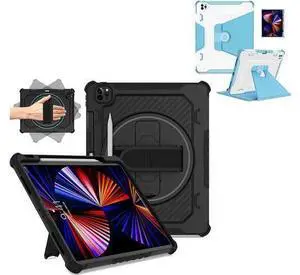 for iPad Pro 12.9 6th/5th/4th/3rd Gen Case Black + Leather Slim Case for iPad Pro 12.9 Blue for iPad Pro 12.9 6th/5th/4th/3rd Gen Case Black + Leather Slim Case for iPad Pro 12.9 Blue