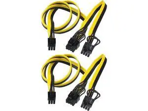 2 Pack 6 Pin Male to Dual 8 (6+2) Pin Male PCI Express Power Adapter Extension Cable for Graphics Card Module Line 18AWG 6P to Dual 8p Splitter Ribbon Cable 2 Pack 6 Pin Male to Dual 8 (6+2) Pin Male PCI Express Power Adapter Extension Cable for Graphics Card Module Line 18AWG 6P to Dual 8p Splitter Ribbon Cable