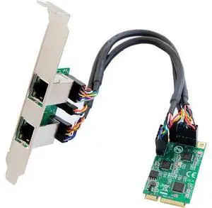 IO CREST Dual 2.5 Gigabit Mini PCIe Ethernet Network Expansion Card, Green (SI-MPE24079) IO CREST Dual 2.5 Gigabit Mini PCIe Ethernet Network Expansion Card, Green (SI-MPE24079)