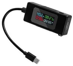 Type-C Voltage Current Power Capacity, Working Time Ammeter Voltmeter USB Cable Charger Detector USB-C Tester 4-30V 0-6.5A Digital Multimeter Type-C Voltage Current Power Capacity, Working Time Ammeter Voltmeter USB Cable Charger Detector USB-C Tester 4-30V 0-6.5A Digital Multimeter