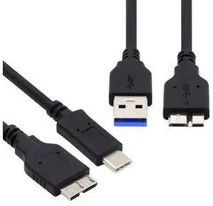 HKCY 2pcs/set USB 3.1 USB-C Type-C to Micro 3.0 and USB 3.0 Type-A Male to Micro 3.0 B Male Disk SSD Data Cable 15cm HKCY 2pcs/set USB 3.1 USB-C Type-C to Micro 3.0 and USB 3.0 Type-A Male to Micro 3.0 B Male Disk SSD Data Cable 15cm