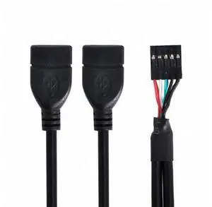USB 9Pin 10Pin Motherboard Female Header to Dual USB 2.0 Female Adapter Cable 50cm USB 9Pin 10Pin Motherboard Female Header to Dual USB 2.0 Female Adapter Cable 50cm