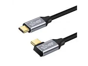 2.0M 90 Degree Right Angled Type-C USB-C Male to Male USB3.1 10Gbps 100W Data Cable for Laptop & Phone 2.0M 90 Degree Right Angled Type-C USB-C Male to Male USB3.1 10Gbps 100W Data Cable for Laptop & Phone