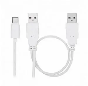 480Mbps USB 3.1 Type-C USB-C to Dual A Male Extra Power Data Y Cable for Cell Phone Hard Disk 480Mbps USB 3.1 Type-C USB-C to Dual A Male Extra Power Data Y Cable for Cell Phone Hard Disk