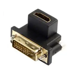 HKCY DB-041-DN 90 Degree Down Angled DVI Male to HDMI Female Adapter for ComputerHDTVGraphics Card HKCY DB-041-DN 90 Degree Down Angled DVI Male to HDMI Female Adapter for ComputerHDTVGraphics Card
