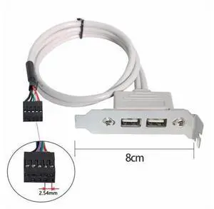 Low Profile 8cm Height USB 2.0 Female Back panel to Motherboard 9pin cable with PCI bracket 30cm Low Profile 8cm Height USB 2.0 Female Back panel to Motherboard 9pin cable with PCI bracket 30cm