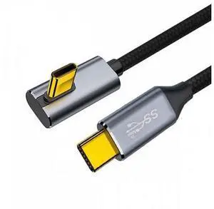 0.5M 90 Degree Low Profile Angled Type-C USB-C Male to Male USB3.1 10Gbps 100W Data Cable for Laptop Phone 0.5M 90 Degree Low Profile Angled Type-C USB-C Male to Male USB3.1 10Gbps 100W Data Cable for Laptop Phone