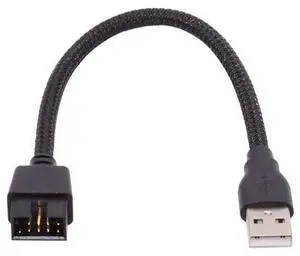 Single USB 2.0 Male Type-A to Motherboard 9Pin 10Pin Male Header Cable with Sleeve 20cm Single USB 2.0 Male Type-A to Motherboard 9Pin 10Pin Male Header Cable with Sleeve 20cm