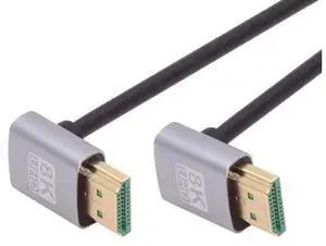 HDMI 2.1 Ultra Thin HDTV Cable 8K 4K Hyper Super Flexible Slim Cord Up Angled to Up Angled 90 Degree Type-A for Computer HDTV HDMI 2.1 Ultra Thin HDTV Cable 8K 4K Hyper Super Flexible Slim Cord Up Angled to Up Angled 90 Degree Type-A for Computer HDTV