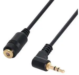 CY 90 degree right angled 3.5mm 3poles Audio Stereo Male to Female Extension Cable 10cm Black RC-045 CY 90 degree right angled 3.5mm 3poles Audio Stereo Male to Female Extension Cable 10cm Black RC-045