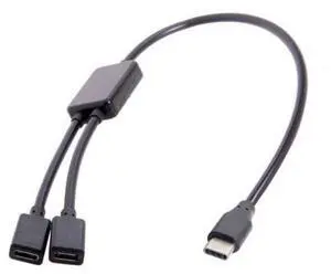 HKCY UC-127 Type-C to Dual Ports USB-C Female Hub Cable For Laptop PCMouseFlash Disk HKCY UC-127 Type-C to Dual Ports USB-C Female Hub Cable For Laptop PCMouseFlash Disk