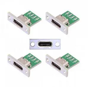 5pcs/set DIY OEM Type C Female Socket Connector Panel Mount Type with PC Board 24pin USB 2.0 Pinout 5pcs/set DIY OEM Type C Female Socket Connector Panel Mount Type with PC Board 24pin USB 2.0 Pinout