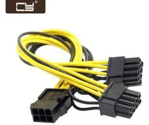 PCI-E PCI Express ATX 6Pin Male to Dual 8Pin & 6Pin Female Video Card Extension Splitter Power Cable PW-185 PCI-E PCI Express ATX 6Pin Male to Dual 8Pin & 6Pin Female Video Card Extension Splitter Power Cable PW-185